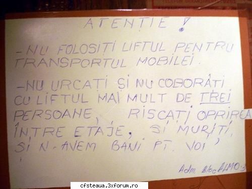 Imagini haioase (adica funny) :) - !anunt in lift, zona obor - Internet